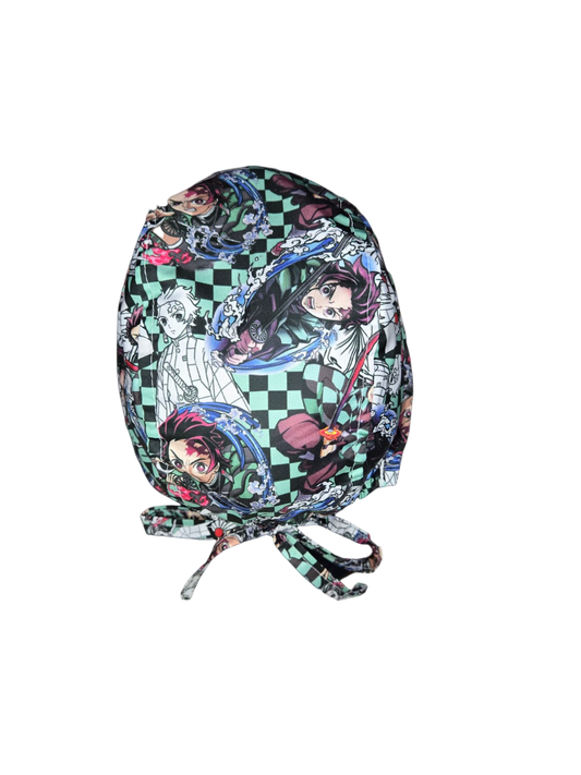 Gorro quirúrgico diseño de Tanjiro Demon Slayer